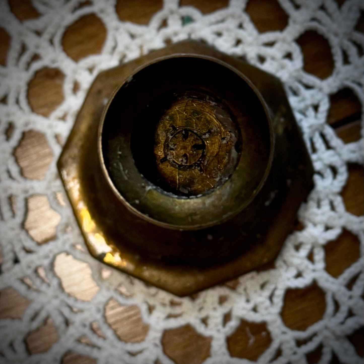 Vintage Brass Candle Holders - Octagonal Base